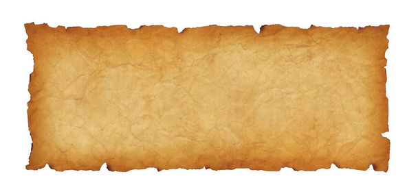 Old paper horizontal banner. Parchment scroll isolated on white background - Foto, Imagen