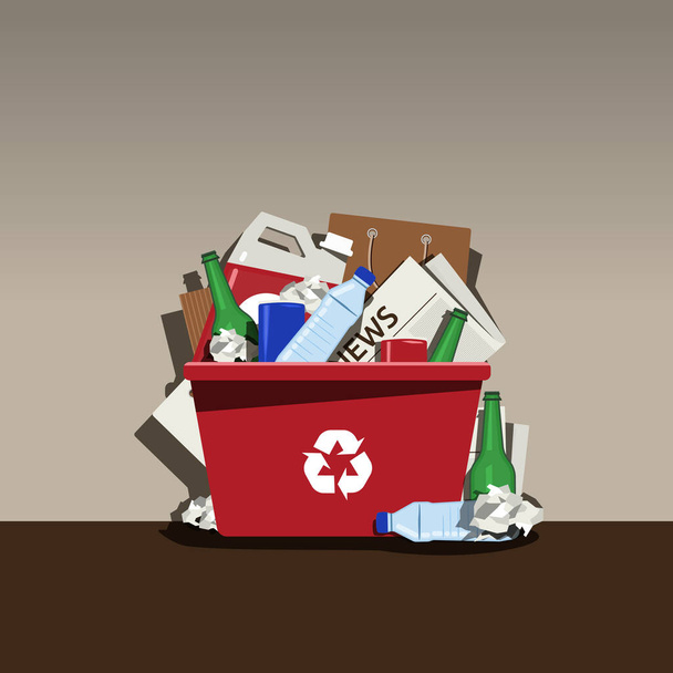 Recycling at Home Waste Shorting Concept Background - Vector, Imagen