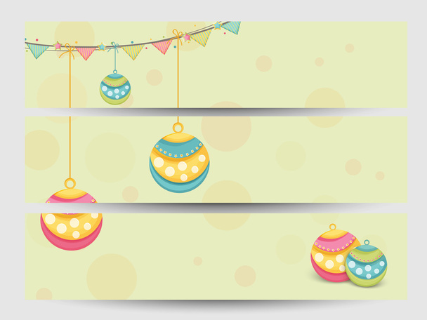 Website header or banner set for Christmas and New Year 2015 celebrations. - Vector, Imagen