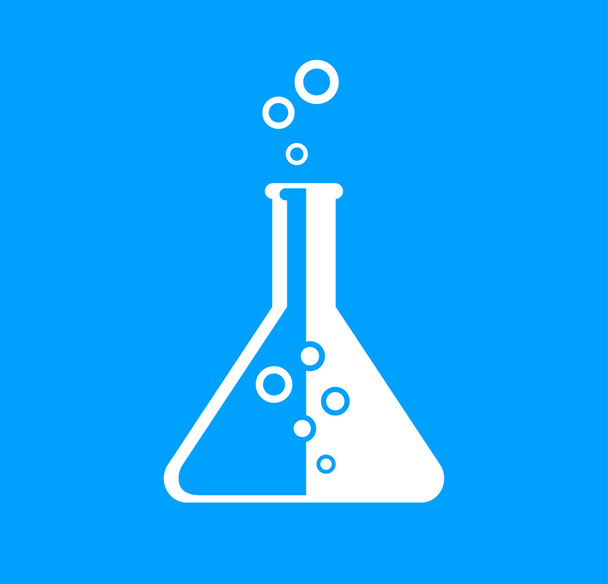 Icona in vetro da laboratorio su sfondo blu
    - Vettoriali, immagini