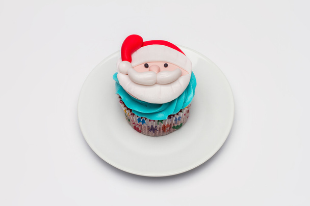 Kerstmis cupcake met boter room slagroom. - Foto, afbeelding