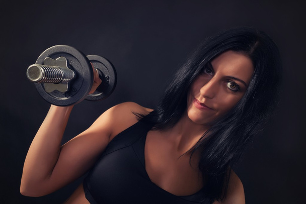 Young Woman with weights - Photo, Image