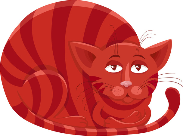red cat character cartoon illustration - Vector, Imagen