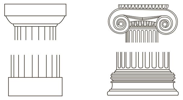 Set of old-style greece pillar column parts - Vetor, Imagem