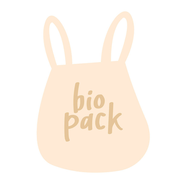 Eco pack logo for printing on eco-friendly shopping cardboard container in store - anti-plastic - ベクター画像