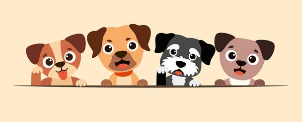 Cartoon Drawing Of Cute Dogs - Vector, Image