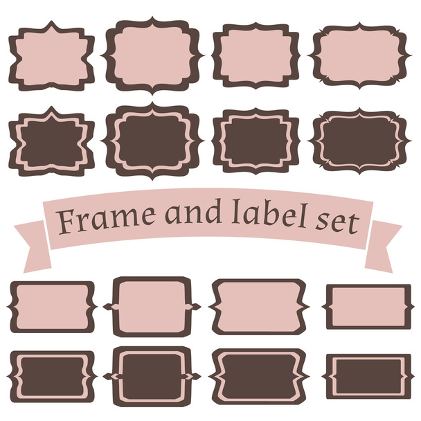 set of frames and labels. vignette with space for your text.  - Vector, Image