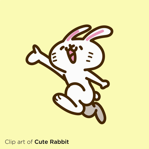Rabbit character illustration series "Jump and Sagest" - Vettoriali, immagini