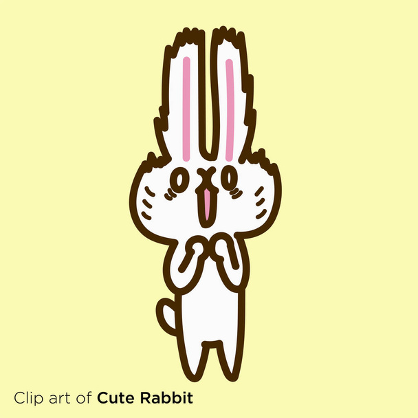 Rabbit character illustration series "Surprising rabbit" - Διάνυσμα, εικόνα