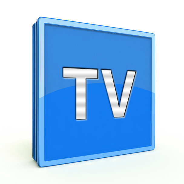 Icona quadrata TV su sfondo bianco
 - Foto, immagini