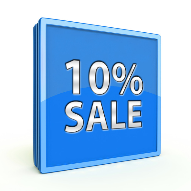 Sale ten percent square icon on white background - Photo, Image