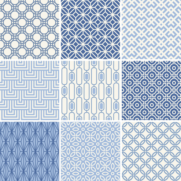 nahtlose orientalische geometrische Muster in Blau - Vektor, Bild