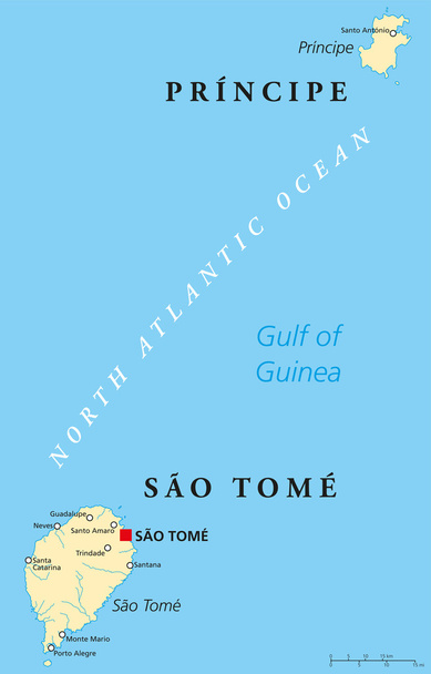 Santo Tomé y Príncipe Mapa Político
 - Vector, imagen