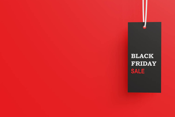 Black Friday Sale banner or poster with modern 3D geometry design template, shopping symbol, creative background. Discount, special offers promotion, shopping advertisement. 3D illustration - Zdjęcie, obraz