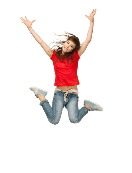Jumping teenage girl - Valokuva, kuva