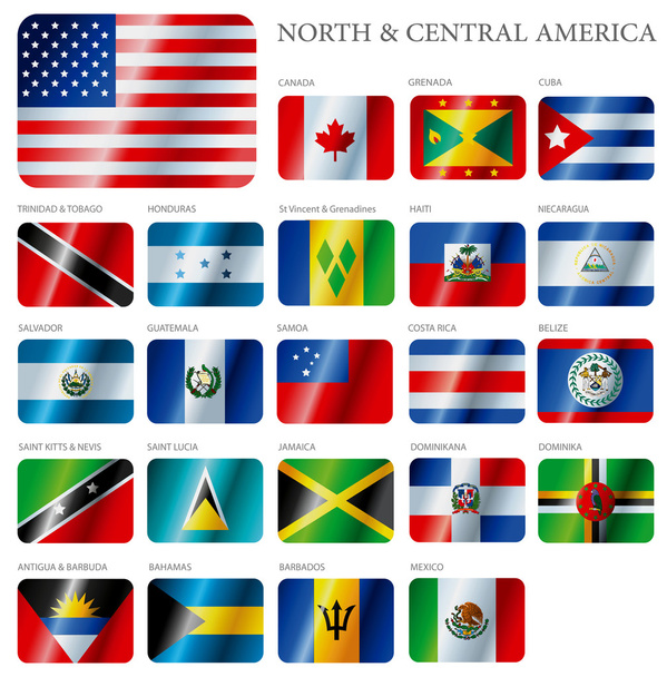 Flaggen Nord- und Mittelamerika - Vektor, Bild