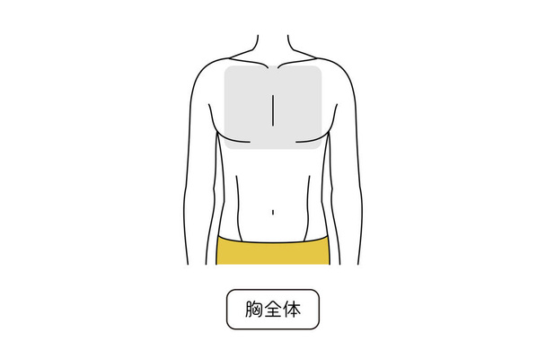 Men's hair removal area, entire chest - Vector, imagen