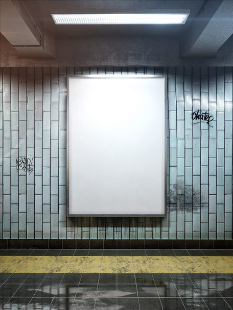 cartelera blanca en blanco cartel interior
 - Foto, Imagen