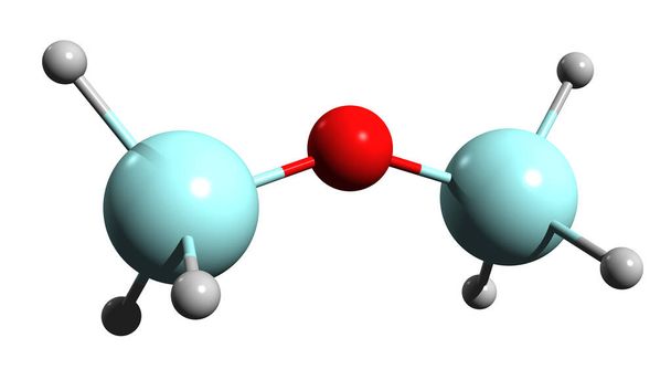  3D image of Disiloxane skeletal formula - molecular chemical structure of  siloxane isolated on white background - Φωτογραφία, εικόνα