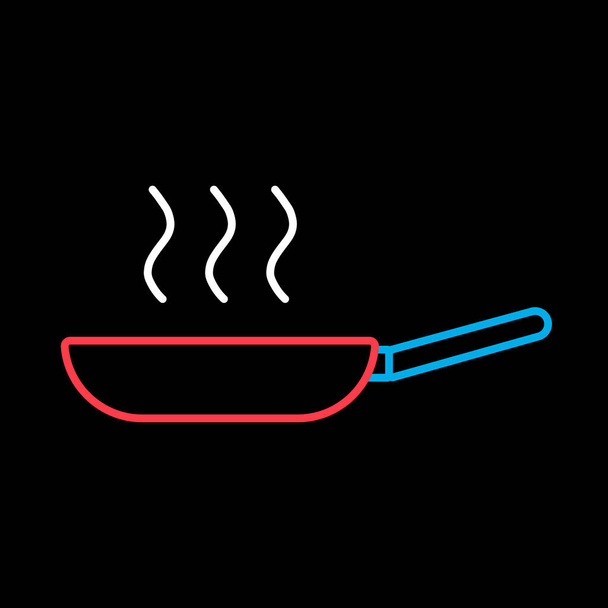 Frying pan vector isolated on the black icon. Kitchen appliance. Graph symbol for cooking web site design, logo, app, UI - Διάνυσμα, εικόνα