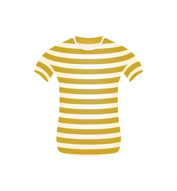 Striped t-shirt in brown and white design - Vektör, Görsel