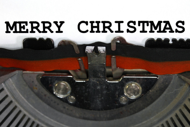 Schrijfmachine typen Merry Christmas close-up - Foto, afbeelding