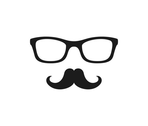 Mustache and Glasses isolated on white background - Vetor, Imagem