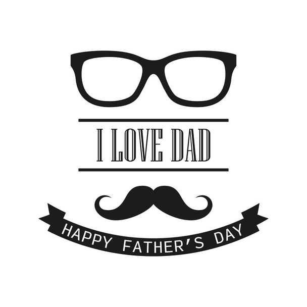 Happy Father's Day design on white background - Vector, imagen