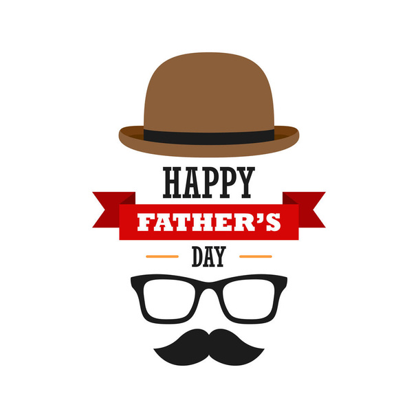 Happy Father's Day design on white background - Διάνυσμα, εικόνα