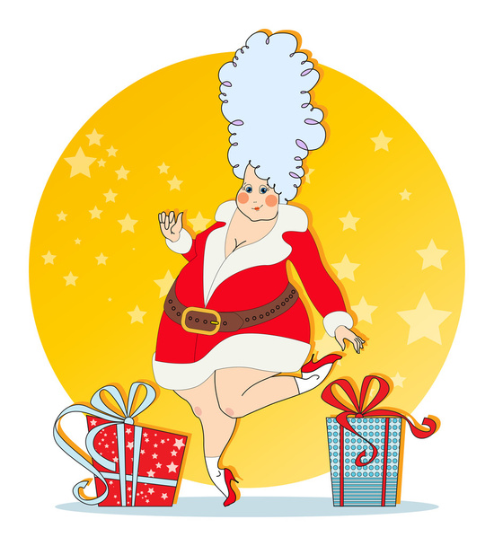 mischievous Maiden with Christmas costumes - Vector, Image