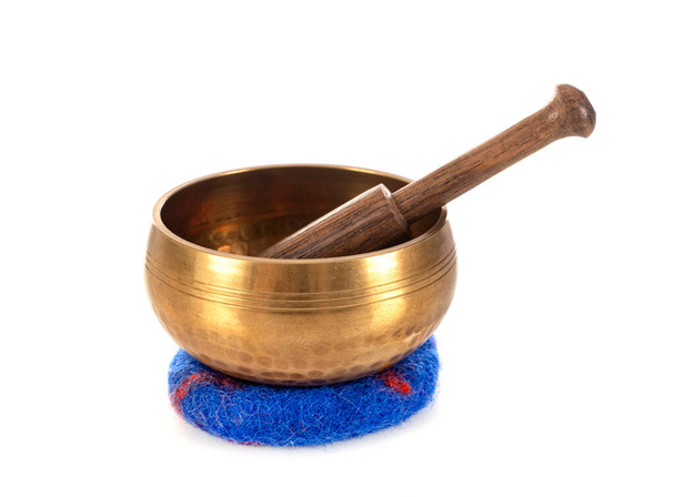 singing bowl in front of white background - Photo, image