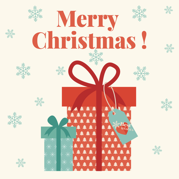 Christmas card with gifts - Vetor, Imagem