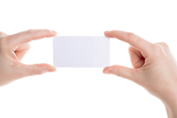 Business card in female hands - Photo, Image