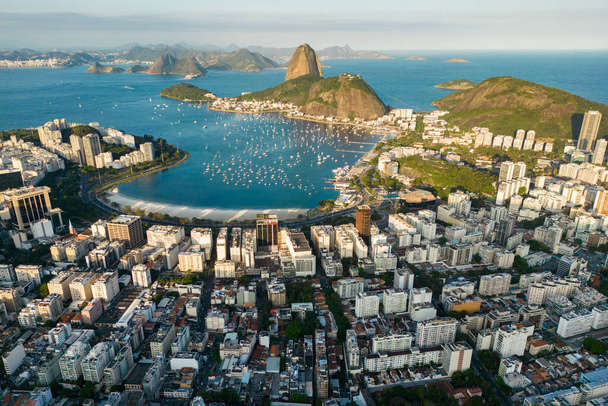 Botafogo Neighborhood Aerial View With the Sugarloaf Mountain View, Rio de Janeiro - Фото, изображение