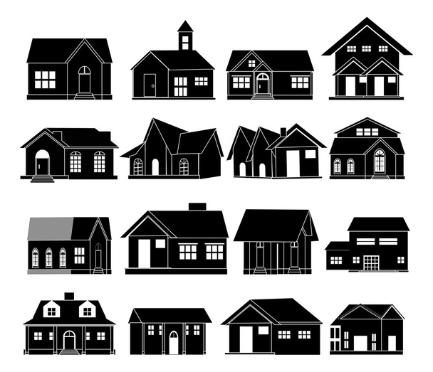 House real estate icons set - Vector, afbeelding