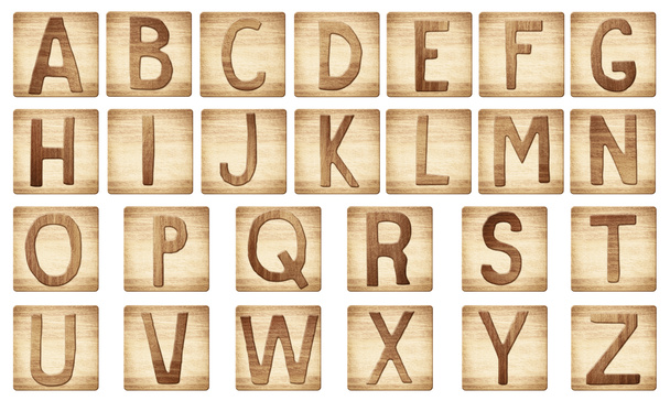 Bloques de letras de alfabeto de madera
 - Foto, imagen