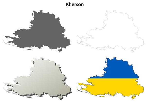 Kherson blank outline map set - Vector, Image