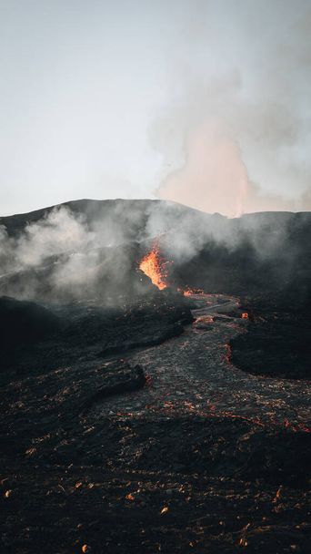 Smoke coming from the eruption crater - Photo, image