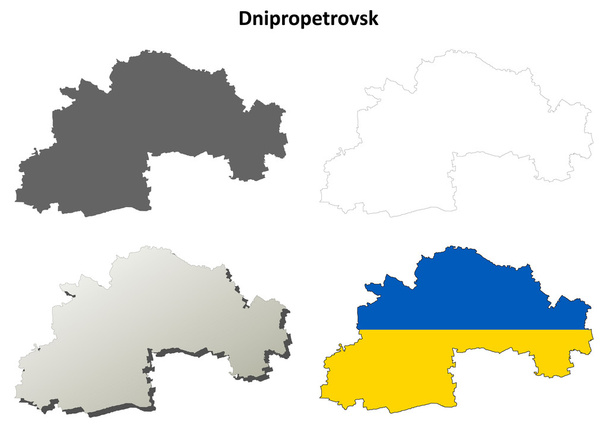 Dnipropetrovsk tyhjä ääriviivat kartta asetettu
 - Vektori, kuva