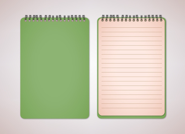 Donkergroene kleur lege Notebook - Vector, afbeelding