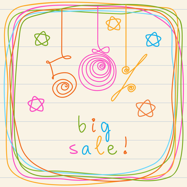 Doodle  background - big sale! - Vektor, Bild