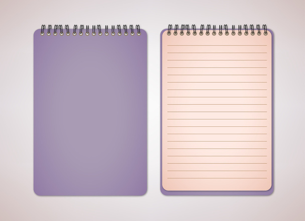 Color púrpura en blanco Cuaderno
 - Vector, imagen