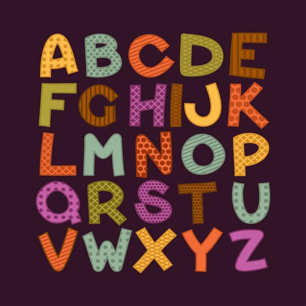 Fun alphabet design - Vector, Imagen
