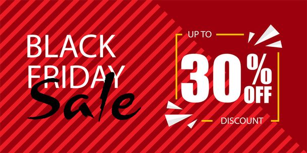 A BLACK FRIDAY Sale banner. A vector design of Sale banner template  on a red background - Вектор, зображення