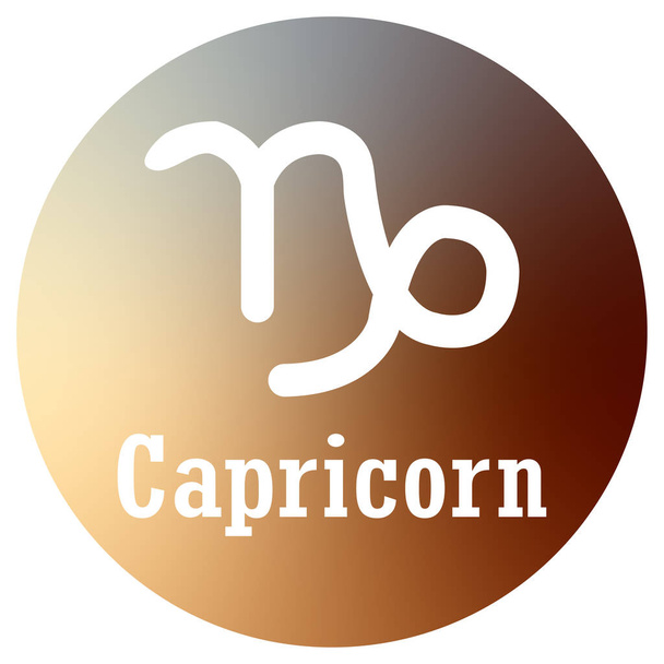 A Capricorn Zodiac sign with text in colorful circle - Vektori, kuva
