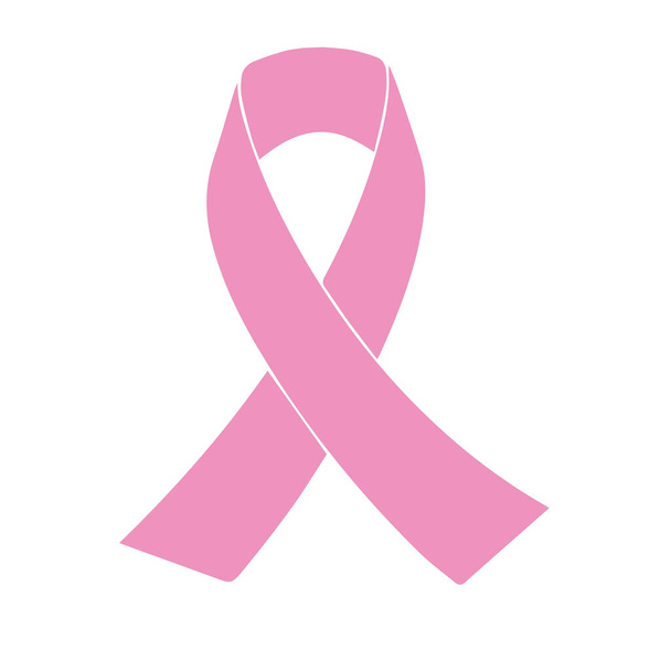 A digital illustration of a pink cancer awareness ribbon on a white background - Vektor, kép
