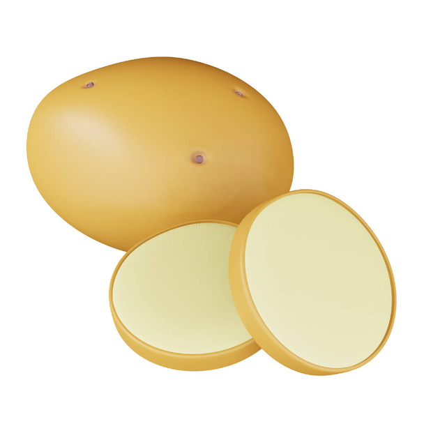 Potato 3d rendering isometric icon. - ベクター画像