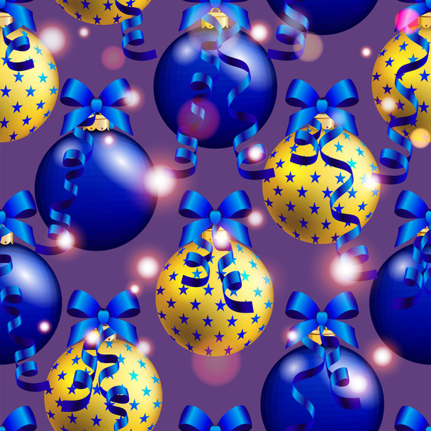 New Year pattern with ball - Vector, imagen