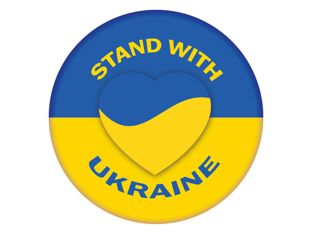 Stand with Ukraine Anti War Protest Ukrainian Flag heart. Vector - Vetor, Imagem