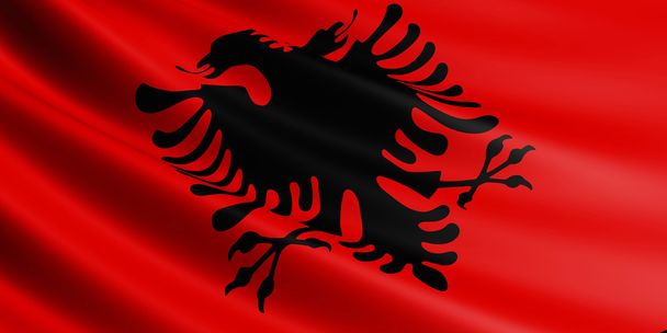 アルバニアの旗. - 写真・画像